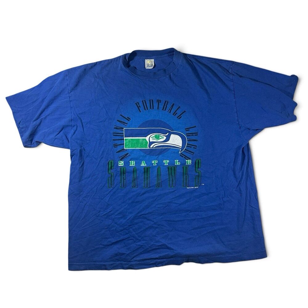 Vintage 1994 Seattle Seahawks NFL Single-Stitch T-Shirt XL 2XL 90s Football USA